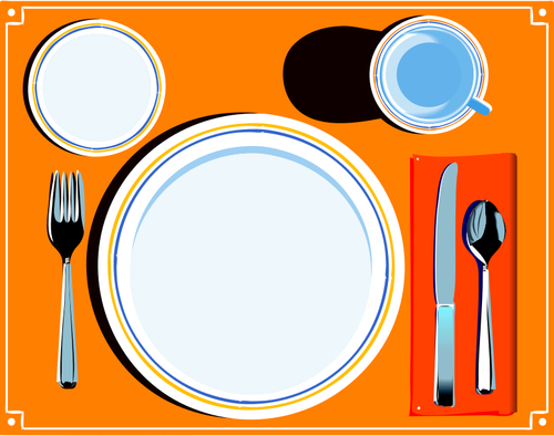 Of Table Setting With Cutlery Clipart