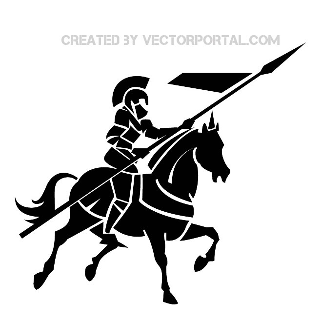 Knight On Horse Image Vector Freevectors Clipart