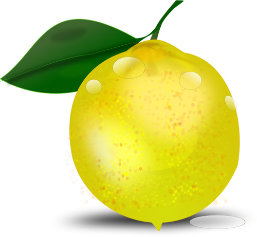Photorealistic Lemon With A Leaf Clipart