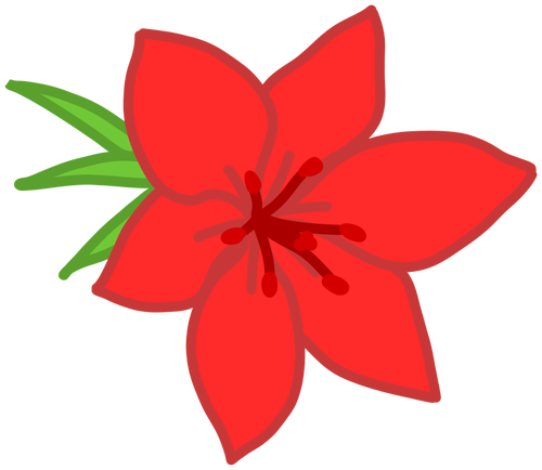 Image Of Blooming Red Flower Clipart