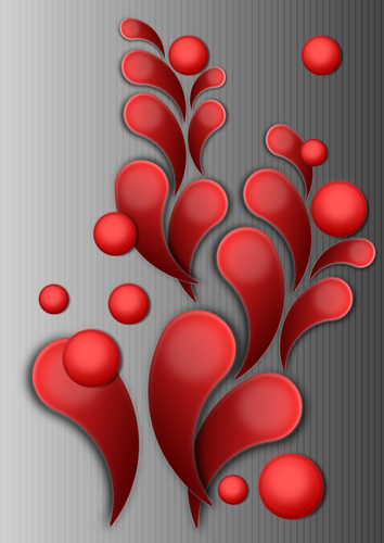 Graphics Of Floral Motif On Grey Background Clipart