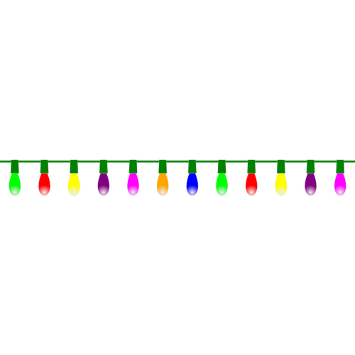 Of Colorful Christmas Lights Clipart