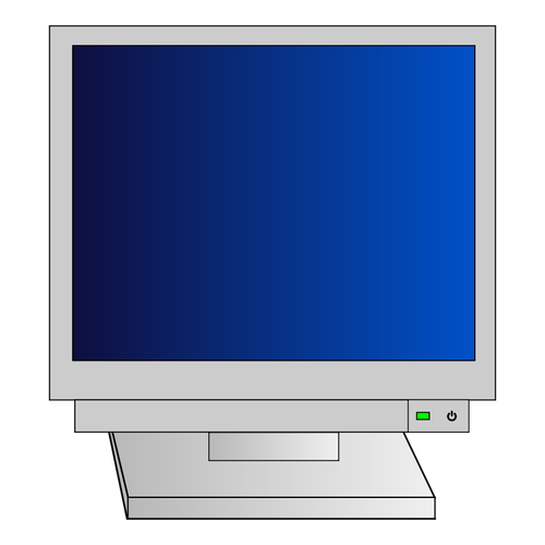 Crt Monitor With Power Light Clipart