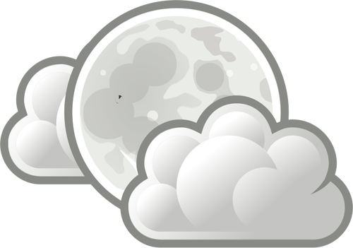 Color Weather Forecast Icon For Light Clouds At Night Clipart