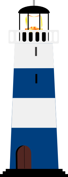 Blue And White Lighthouse At Clker Vector Clipart