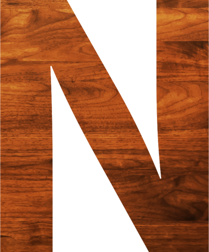 Letter N In Wooden Texture Clipart