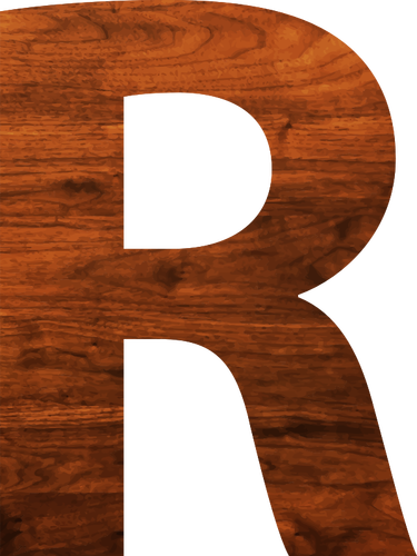 R In Wooden Texture Clipart