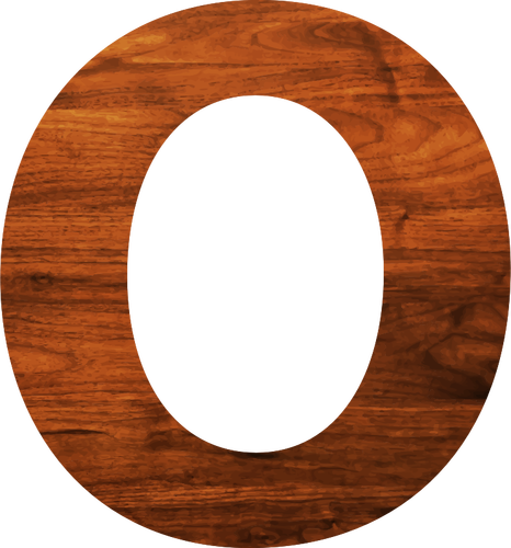 Letter O With Wooden Texture Clipart