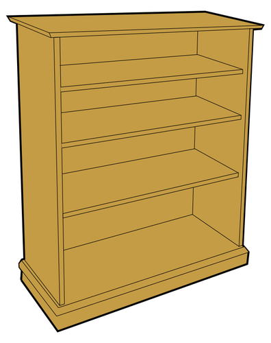 Wooden Bookcase Clipart