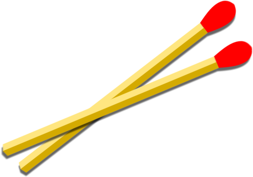 Two Wooden Matches Clipart