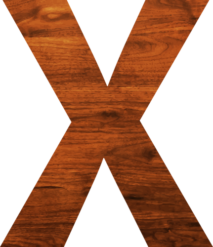 Wood Texture In Alphabet X Clipart