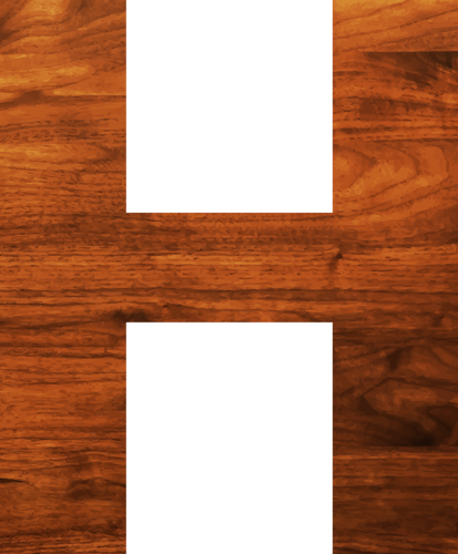 Wood Texture Alphabet H Clipart