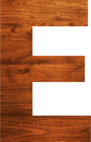 Wood Texture Alphabet E Clipart
