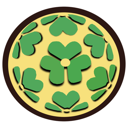 Of Seven Leaves Of Wood Sorrel In Circle Clipart