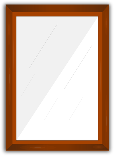 Wooden Rectangular Mirror Frame Clipart