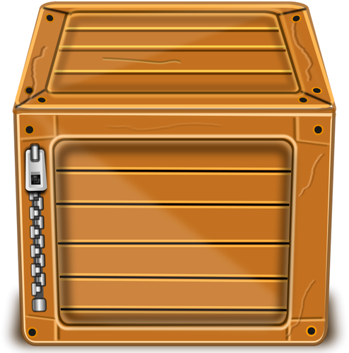 Of Wooden Box With Silver Zipper Clipart