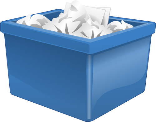 Blue Plastic Box Filled With Paper Clipart