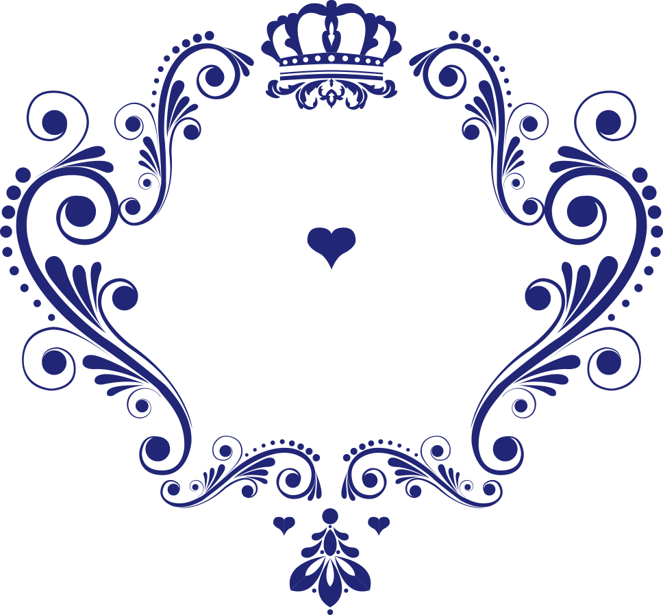 Love Pattern Crown Vector Wedding Logo Clipart