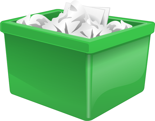 Green Plastic Box Filled With Paper Clipart