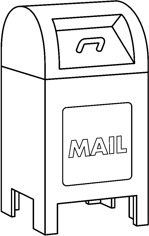 Mailbox Mail Black And White Kid Clipart