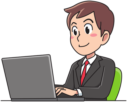 Business Man Working Clipart