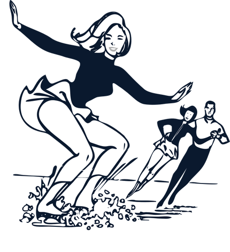 Ice Skating Lady Coloring Page Clipart