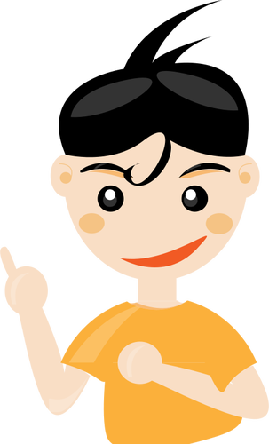 Boy With Hand Up Clipart