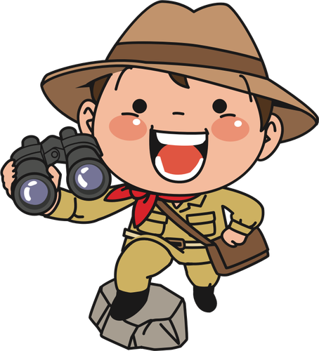 Explorer With Binoculars Clipart