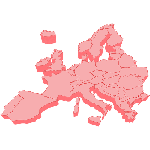 Of 3D Map Of Europe Clipart