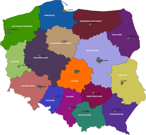 Of Map Of Polish Regions Clipart