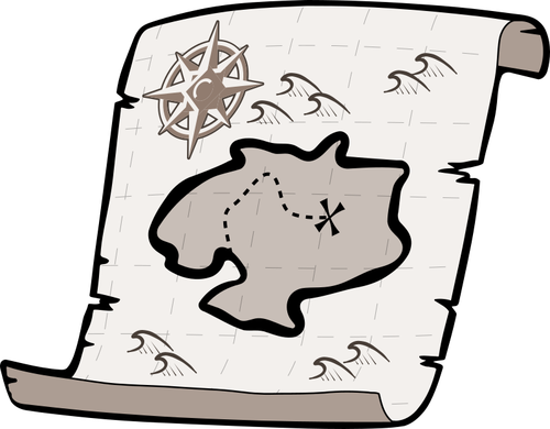 Old Treasure Paper Map Clipart
