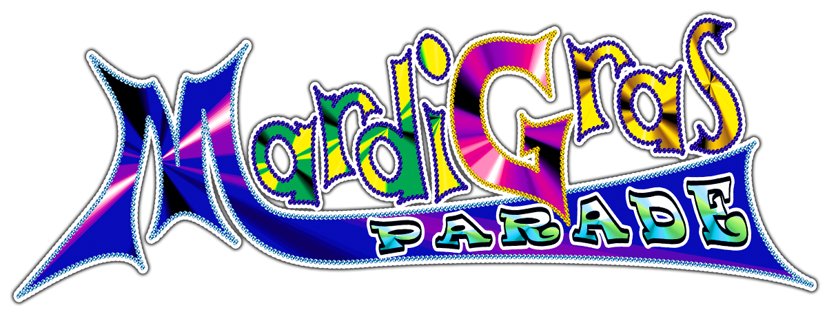 Mardi Annoucement Parade Gras Streamer Logo Clipart