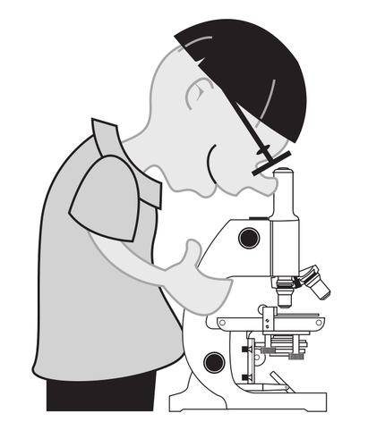 Kid Using A Microscope Clipart