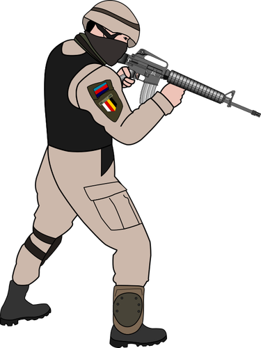 Soldier In Action Clipart