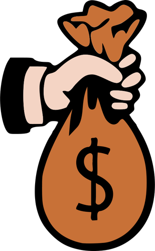 Money Bag In A Hand Clipart