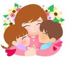Mothers Day Mother With Children Running And Clipart