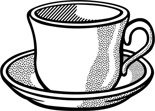 Of Wavy Tea Cup On Saucer Clipart