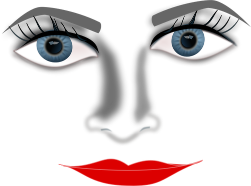 Lady Face Zoomed In Clipart