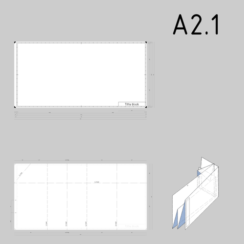 A2.1 Sized Technical Drawings Paper Template Clipart