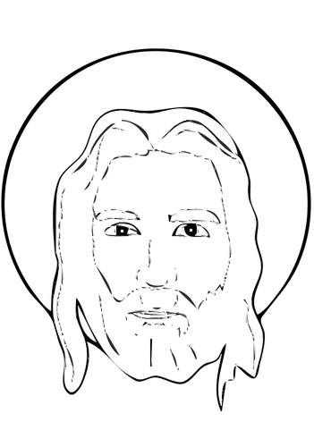Face Of Christ Pencil Drawing Clipart