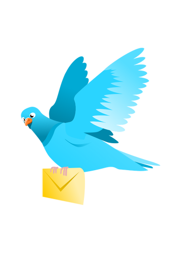 Drawing Of A Flying Pigeon Delivering A Message Clipart