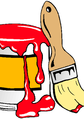 Paint Can With Brush Clipart