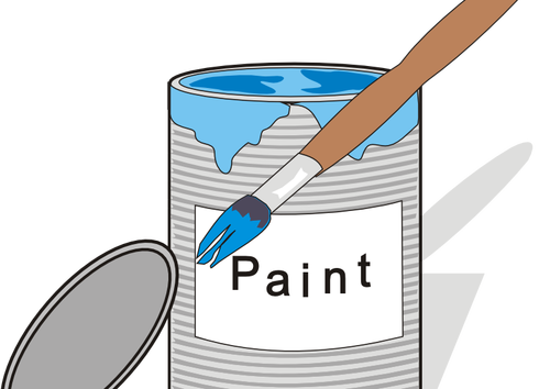 Blue Paint Can And Brush Clipart