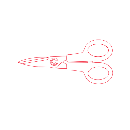 Image Of Technical Style Drawing Of Scissors Clipart