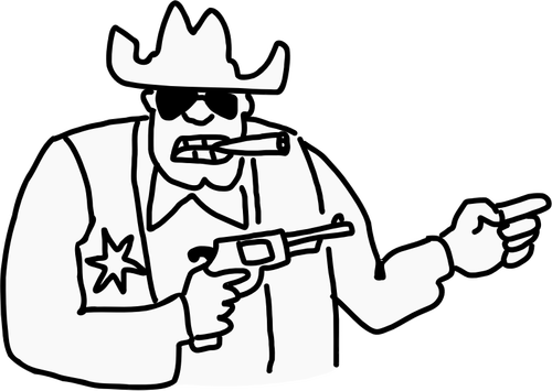 Sheriff Doodle Style Drawing Clipart
