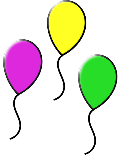 Of Three Floating Balloons Clipart
