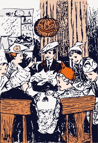 Halloween At Merryvale Scene Clipart