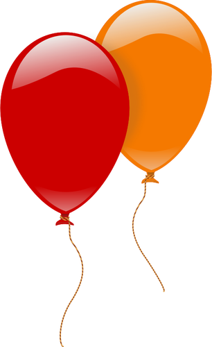 Of Two Floating Balloons Clipart
