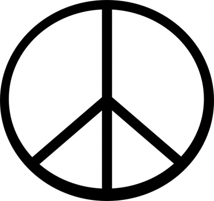 Peace Sign Black And White Hd Image Clipart
