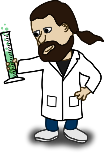 Scientist Working On An Experiment Clipart